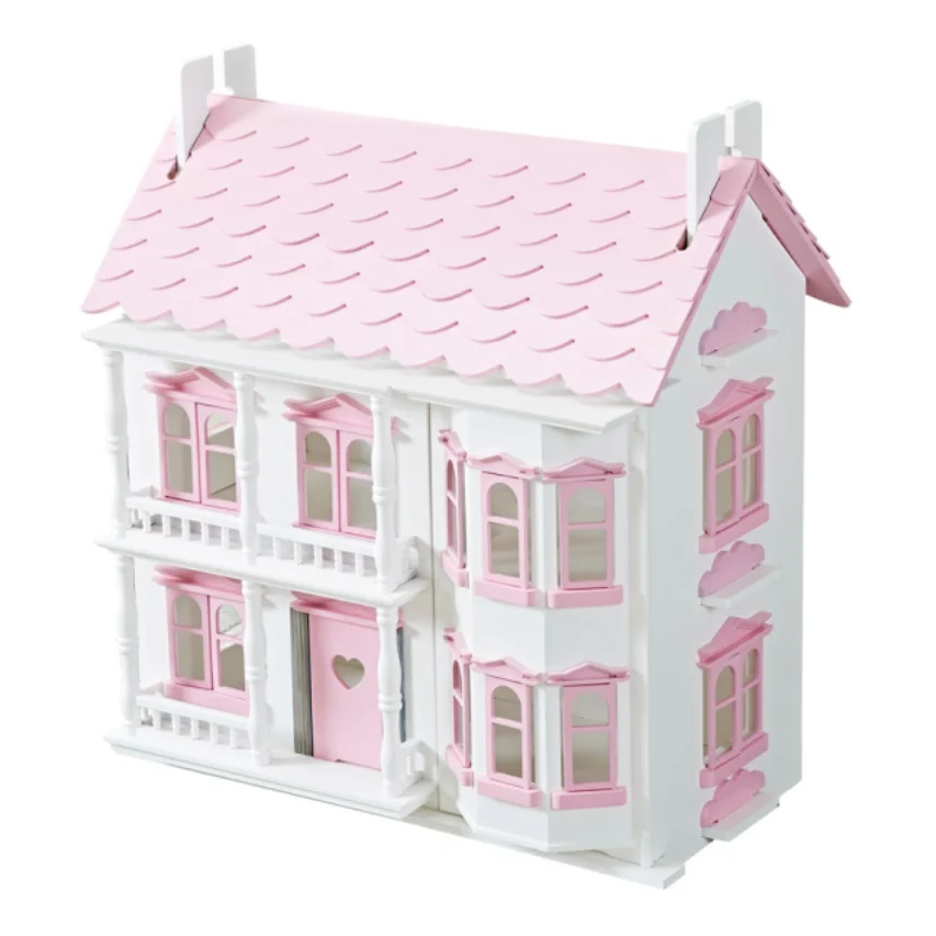 Wholesale Preschool Educational Toys Dollhouse Furniture Big Wooden Doll House For kids
