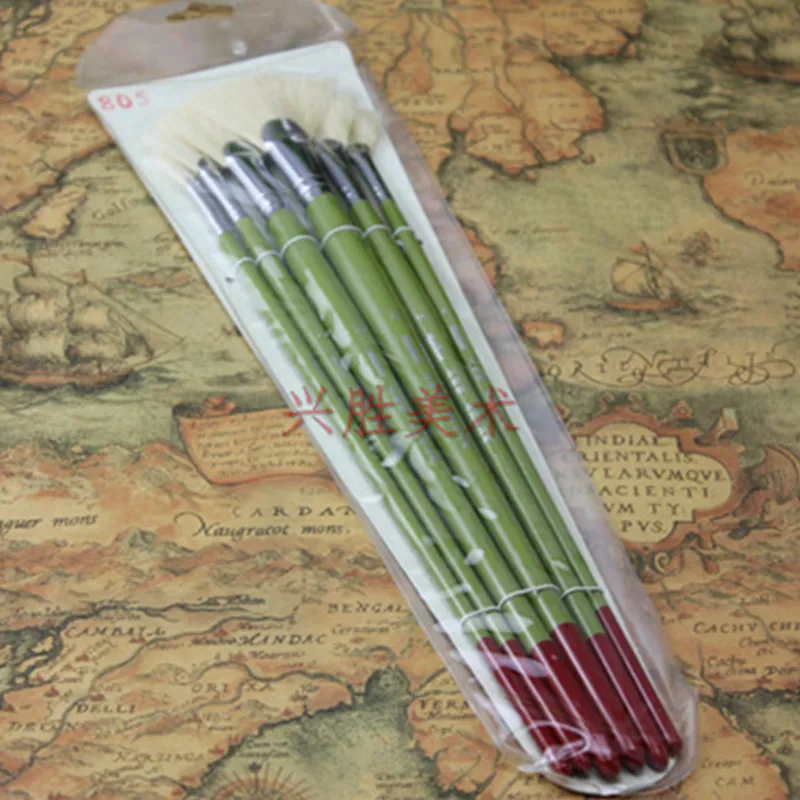 Matisse 6/set good quality fan type bristles hair professional artist oil acrylic gouache paint brush for painting set