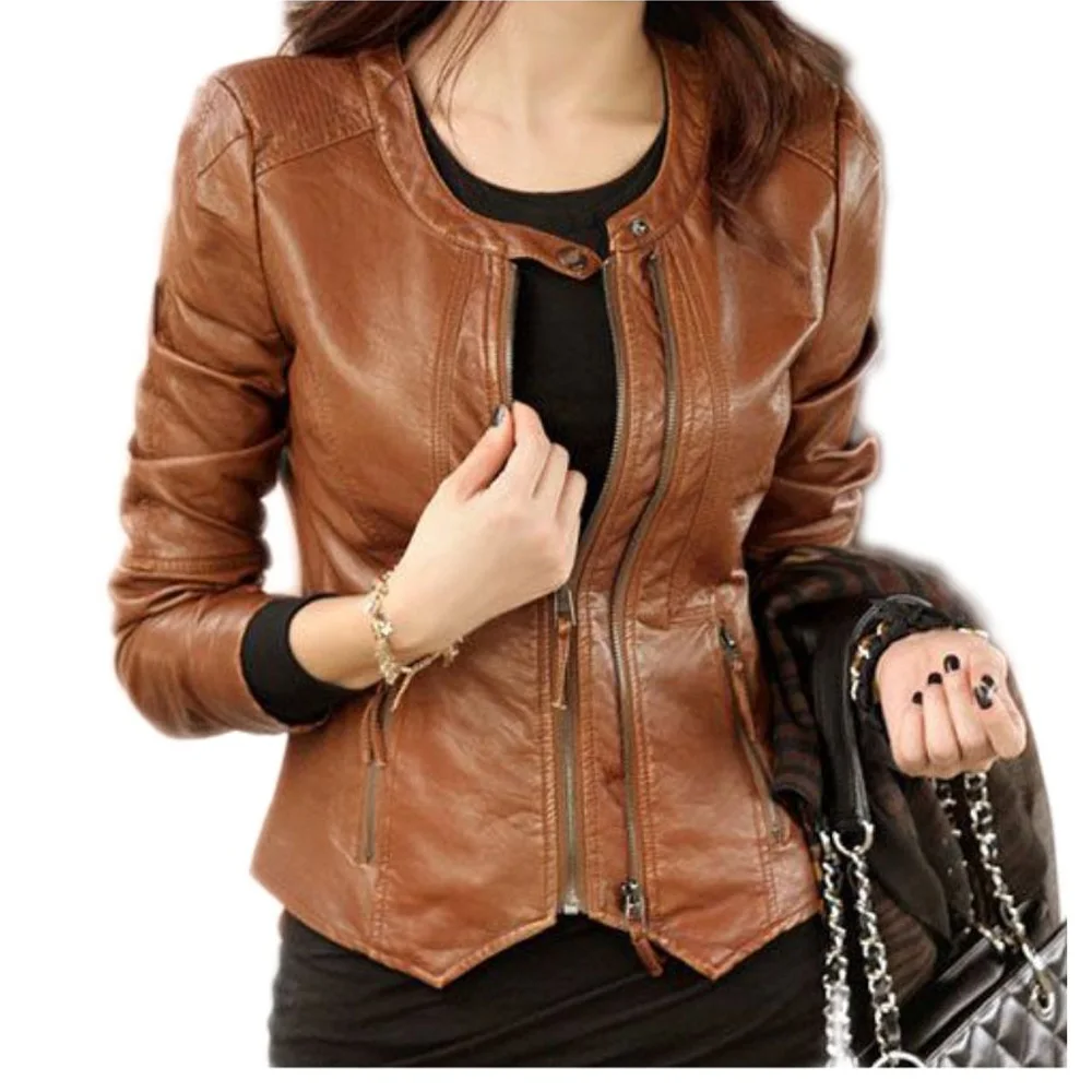 Women Outwear Suede Leather Jacket