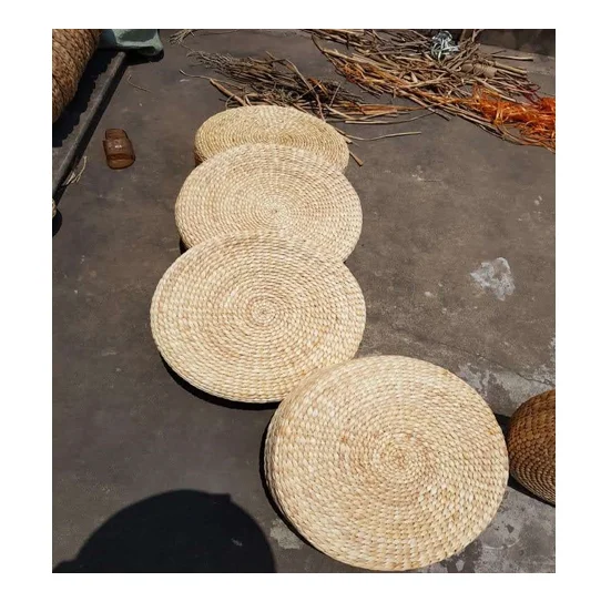 Water Hyacinth Ottoman Pouf Straw Ottoman Stool Chair Water Hyacinth Chair
