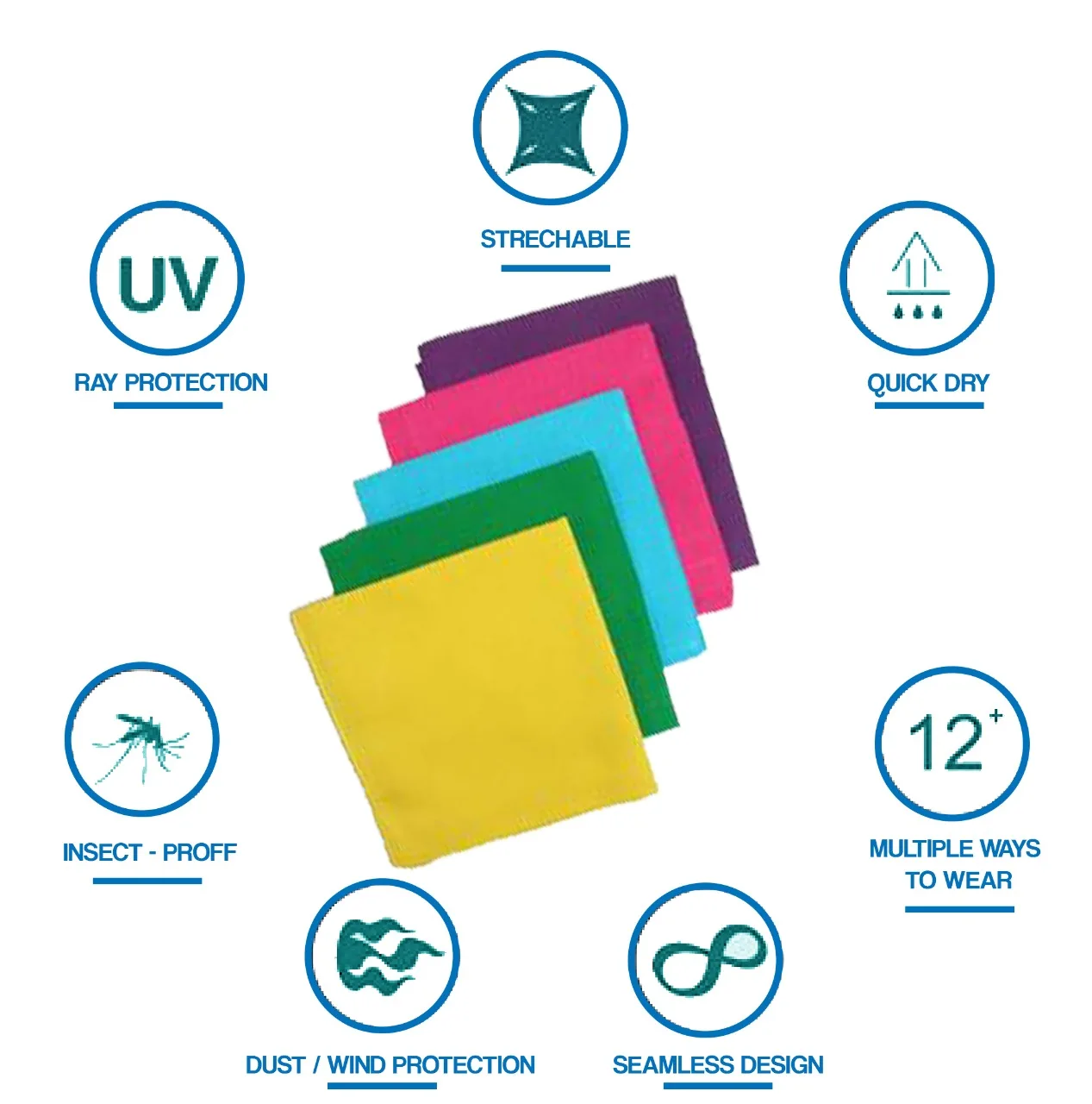 Outdoor Custom Colorful Fashion Sublimation Multifunction Tube Seamless Bandana Magic Scarf soft cotton bandana for men