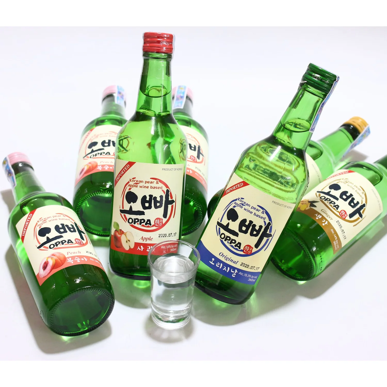 Корейский Традиционный напиток Oppa Soju 360 мл рисовое вино Фруктовый Ароматизированный