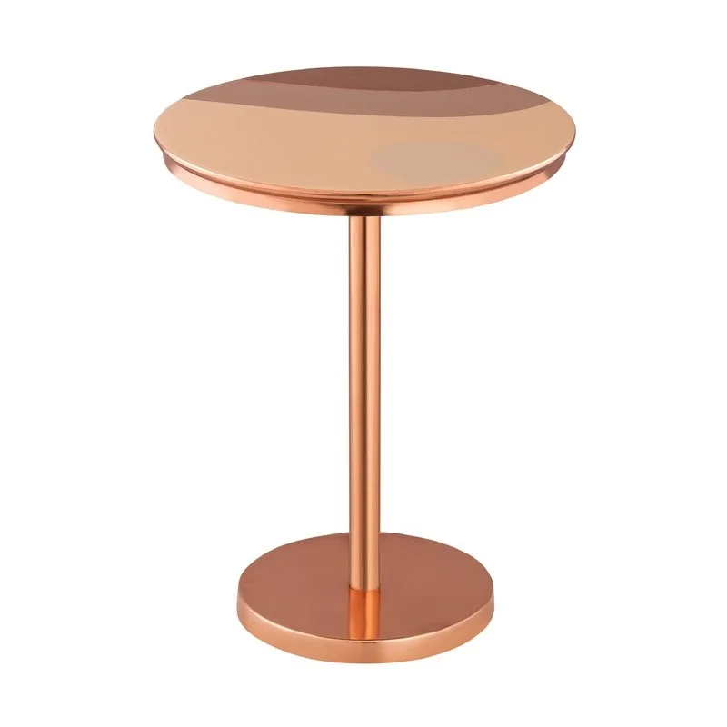 Shiny Brass Rose Gold Round Side Table Excellent Quality Nordic Simple Sleek Modern Accent Home Decor Furniture Side Tea Table
