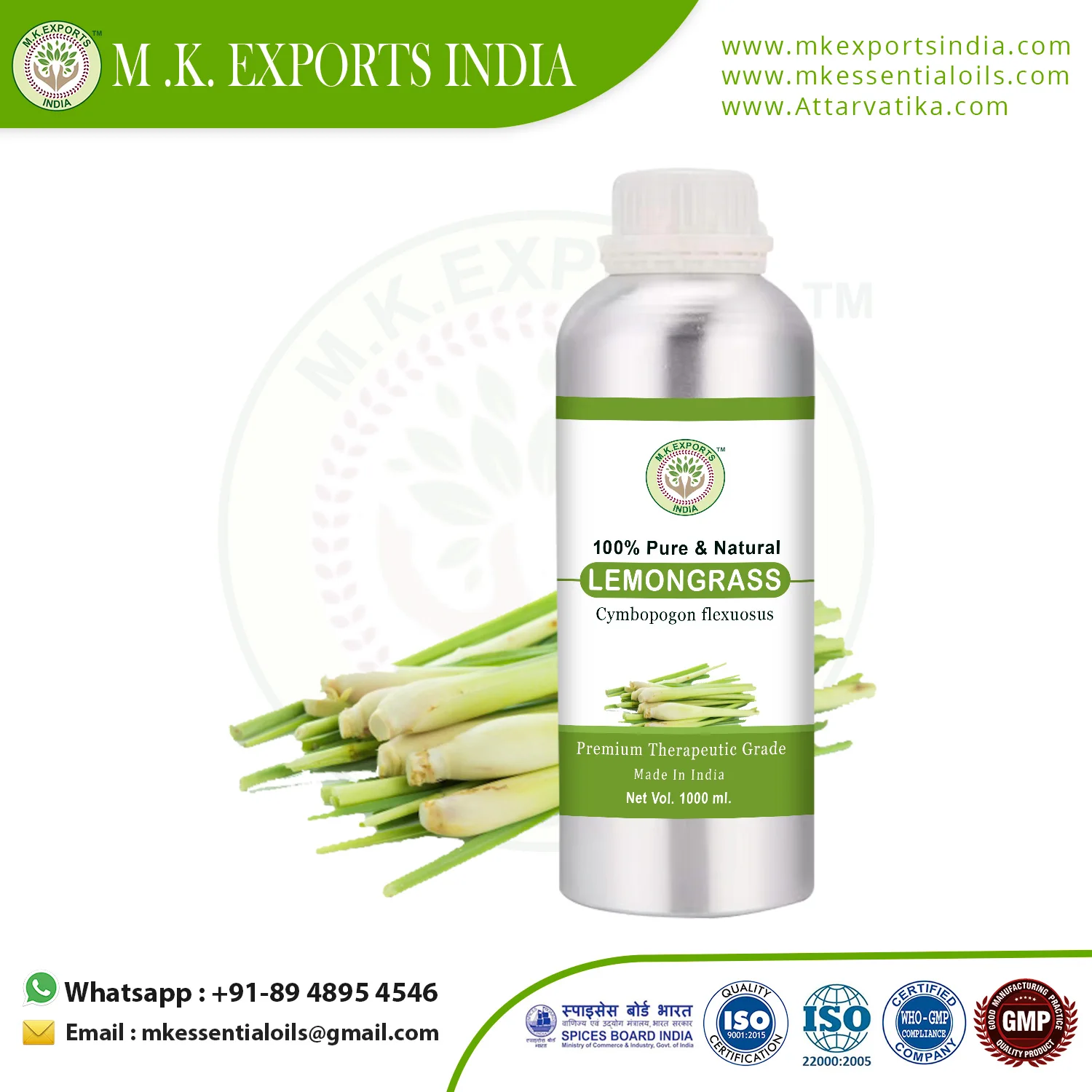 Best Selling 2022 100% Natural Lemongrass Essential Oil For Skin Care