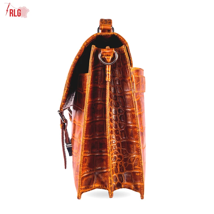  Никелевый фитинг элегантный дизайн стильный модный дизайнерский портфель для ноутбука из натуральной кожи мужчин