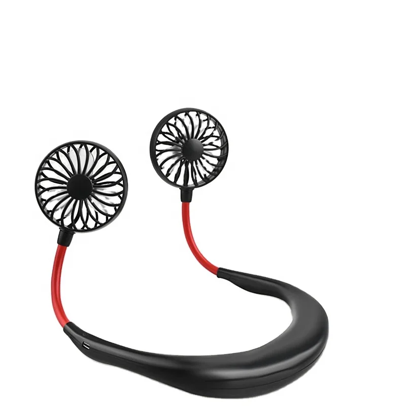 
China factory manufacturer portable sport fan plastic USB battery mini neck fan 
