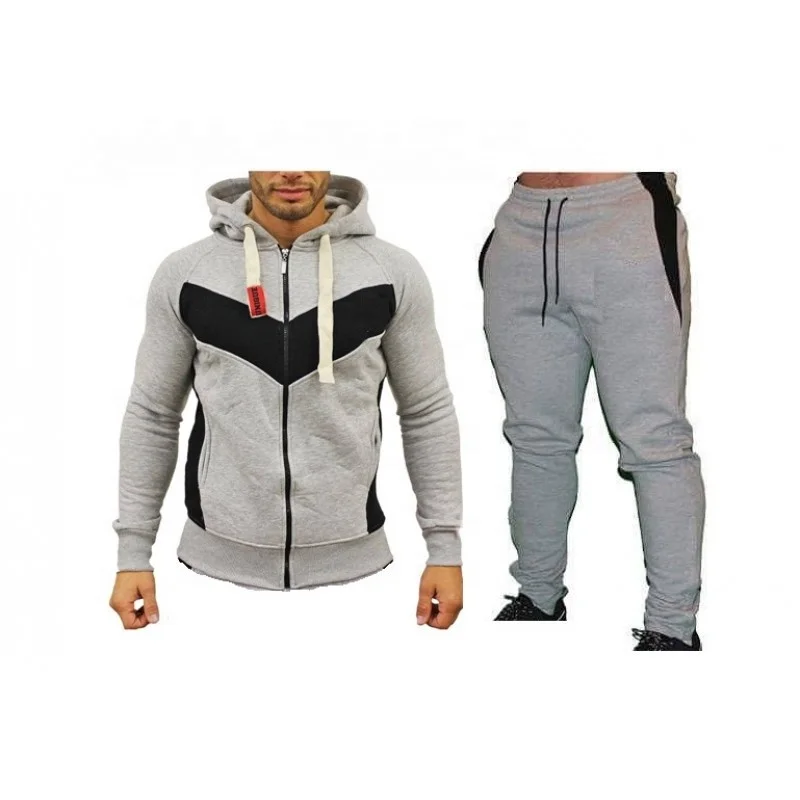 Complete tracksuits with customized color design & artwork unisex pullover tops & pants    100% cotton plain causal sweat suits