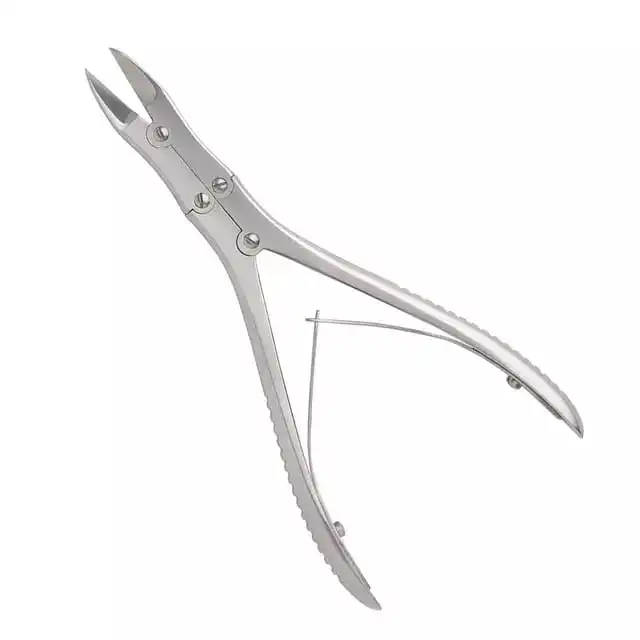 Stainless Steel Bohler Bone Cutter 45 Angled on Flat 16mm Blade Compound Action Overall Length 15cm Bone Rongeur Forceps CE ISO