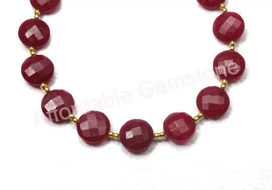 dyed ruby good quality stone top drilled stones synthetic round shape jewelry wire wrapping gems handmade gemstone faceted