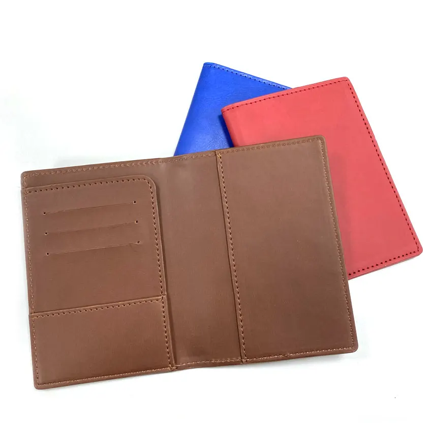 wholesale folding slim passport wallet custom logo PU leather passport holder