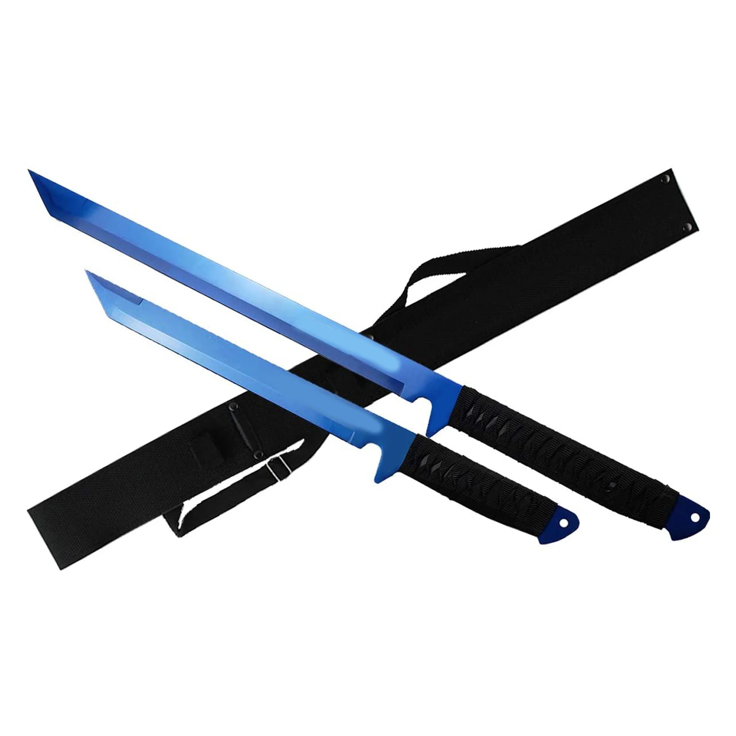 Тактический мачете, набор боевых мечей катаны с фиксированным клинком для выживания, для кемпинга, коллекционные подарки, снаряжение для выживания (синий-56)