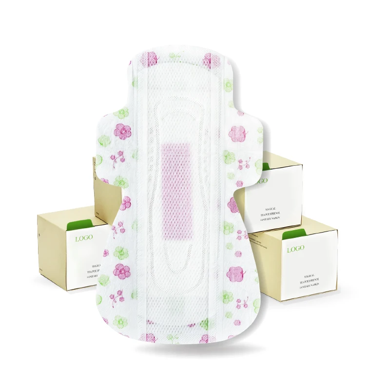 Super Absorbent Female Hygiene Sanitary Towel Active Oxygen 275mm Regular Napkins with Winged Pattern Free Samples
