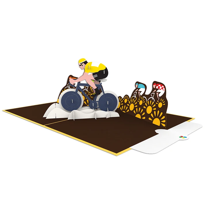  3D поздравительная открытка Tour de France Sport Велоспорт ручная лазерная резка оптовая продажа Вьетнам