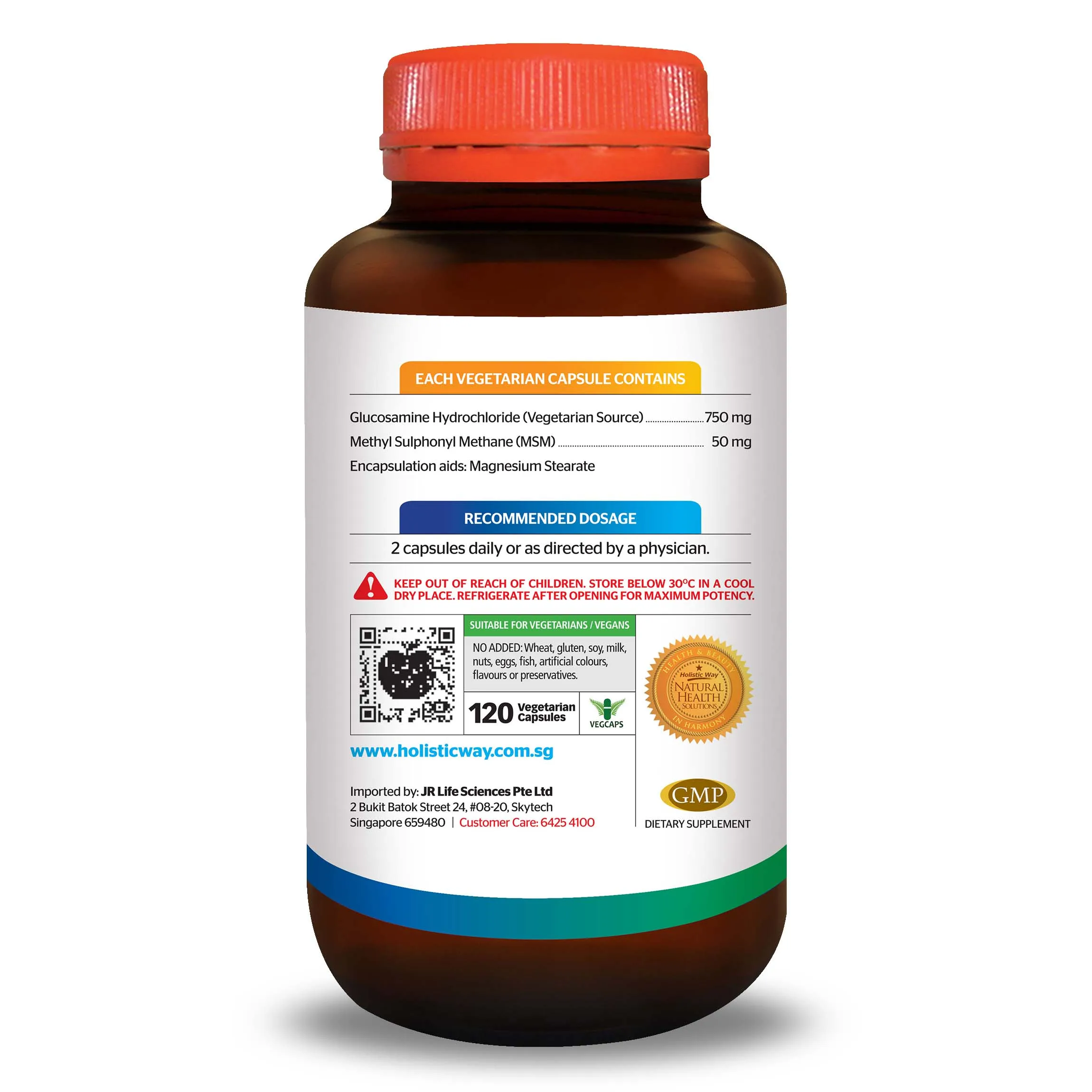 137g Sports Supplements Holistic Way Vegetarian Joint Food With 120 Vegetarian Capsules made in Canada