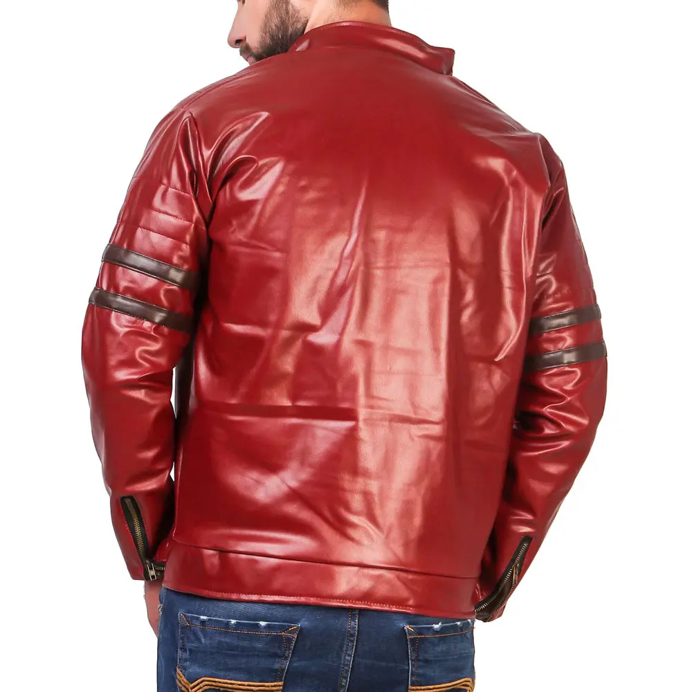 Блестящая кожаная куртка из овечьей кожи