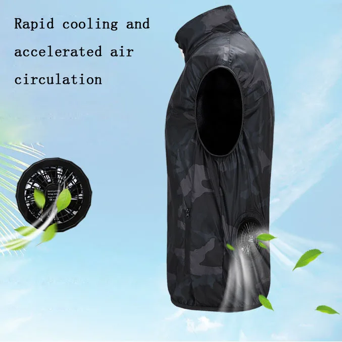 
fan vest vest smart fan cooling clothing men quick drying adjustable size heat prevention cool clothes 