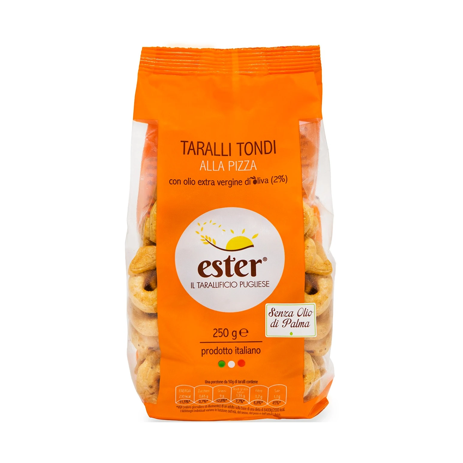 Traditional Apulian Taralli Ester Pizza Flavour with Extra Virgin Olive Oil for snack and appetizer 250g
