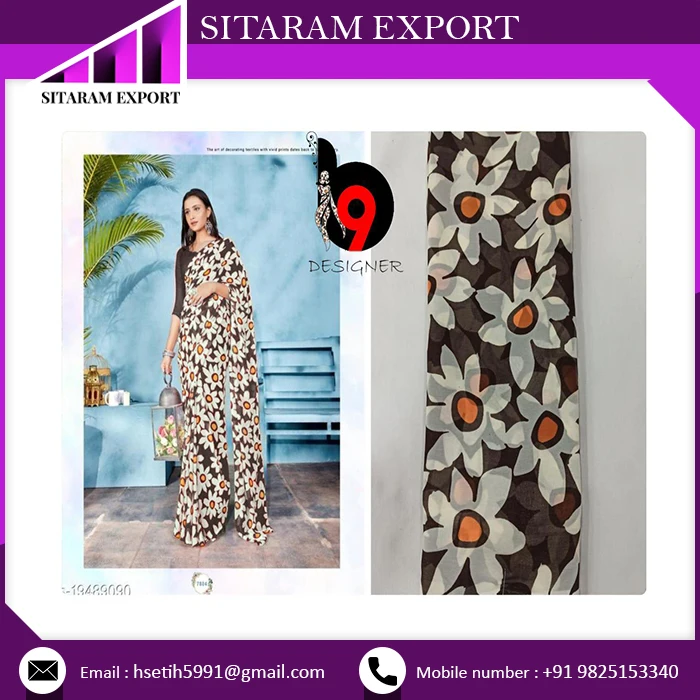 Best Price Traditional Pure Bandhani Georgette Saree Latest Ethnic Style Silk Sari with Gotta Patti Border for Wedding Parties