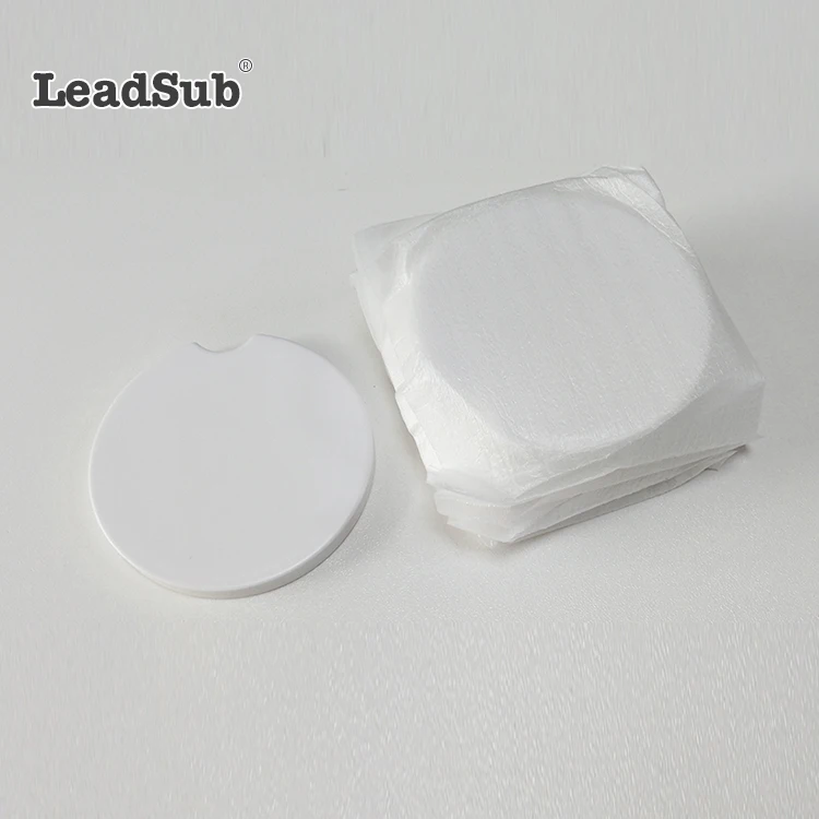 Leadsub white cup sublimation blank water absorbent round ceramic car coaster for gift