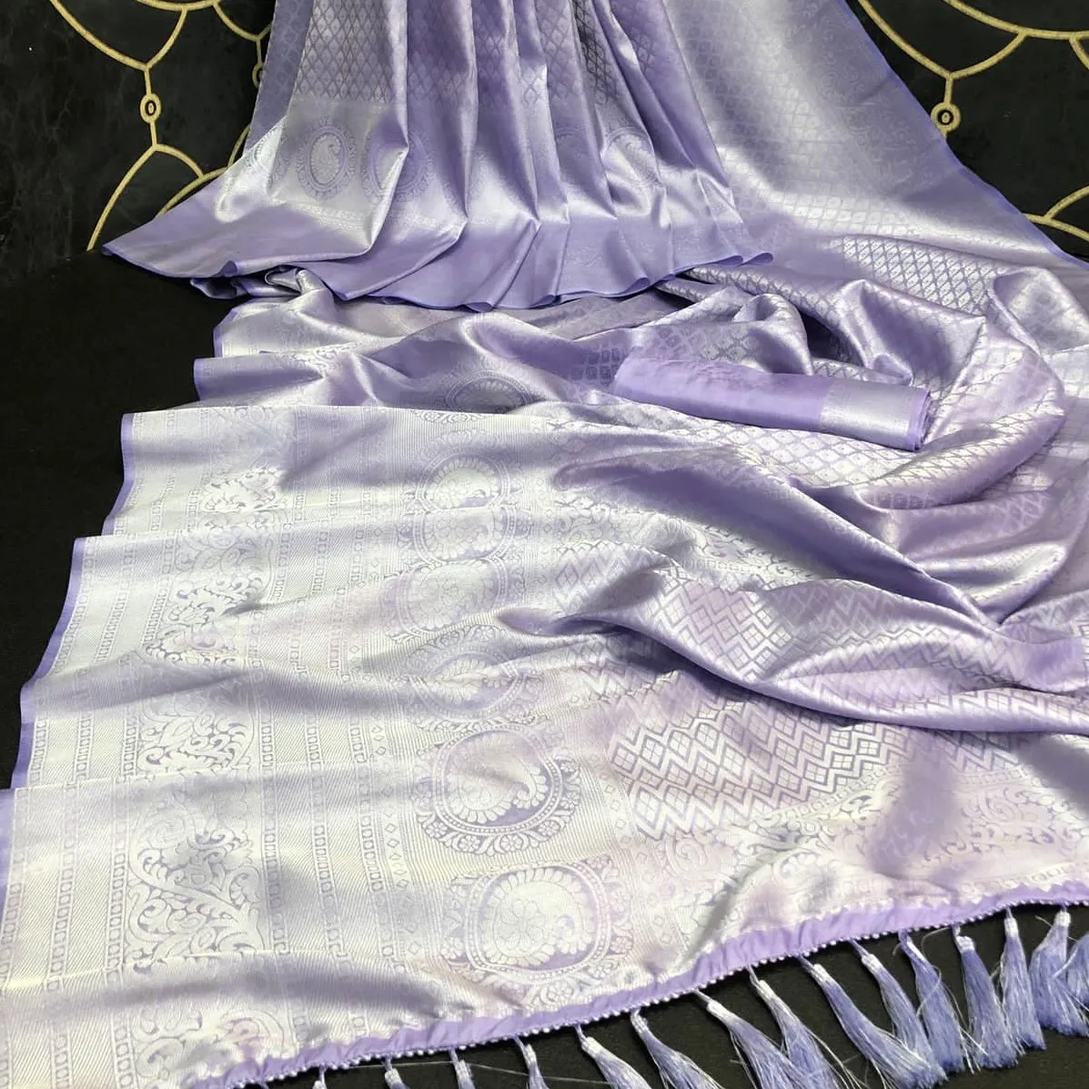 Womens silk sari with zari weaving latest design muslin jamdani taat Bangladesh original sari fabrics