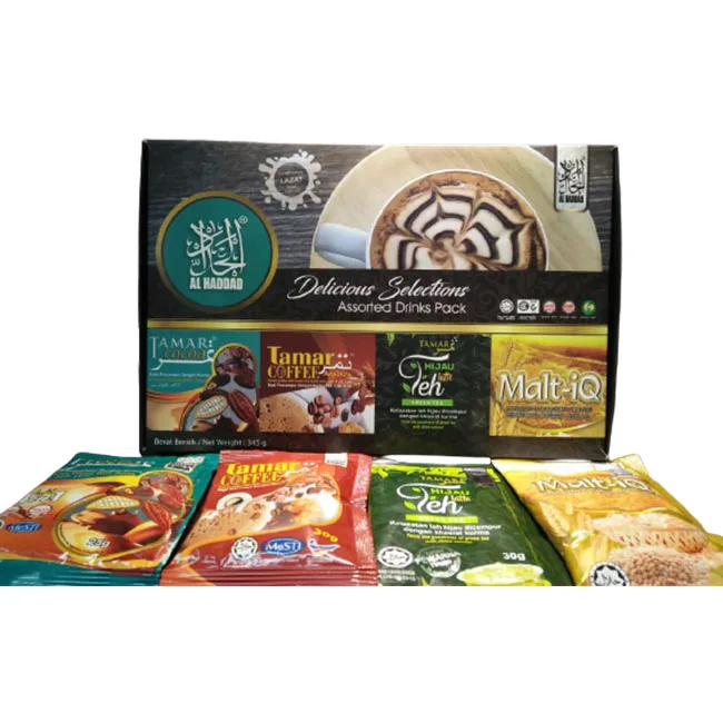Al Haddad Assorted Drinks Pack Variety Choice - Cocoa, Tea, Coffee