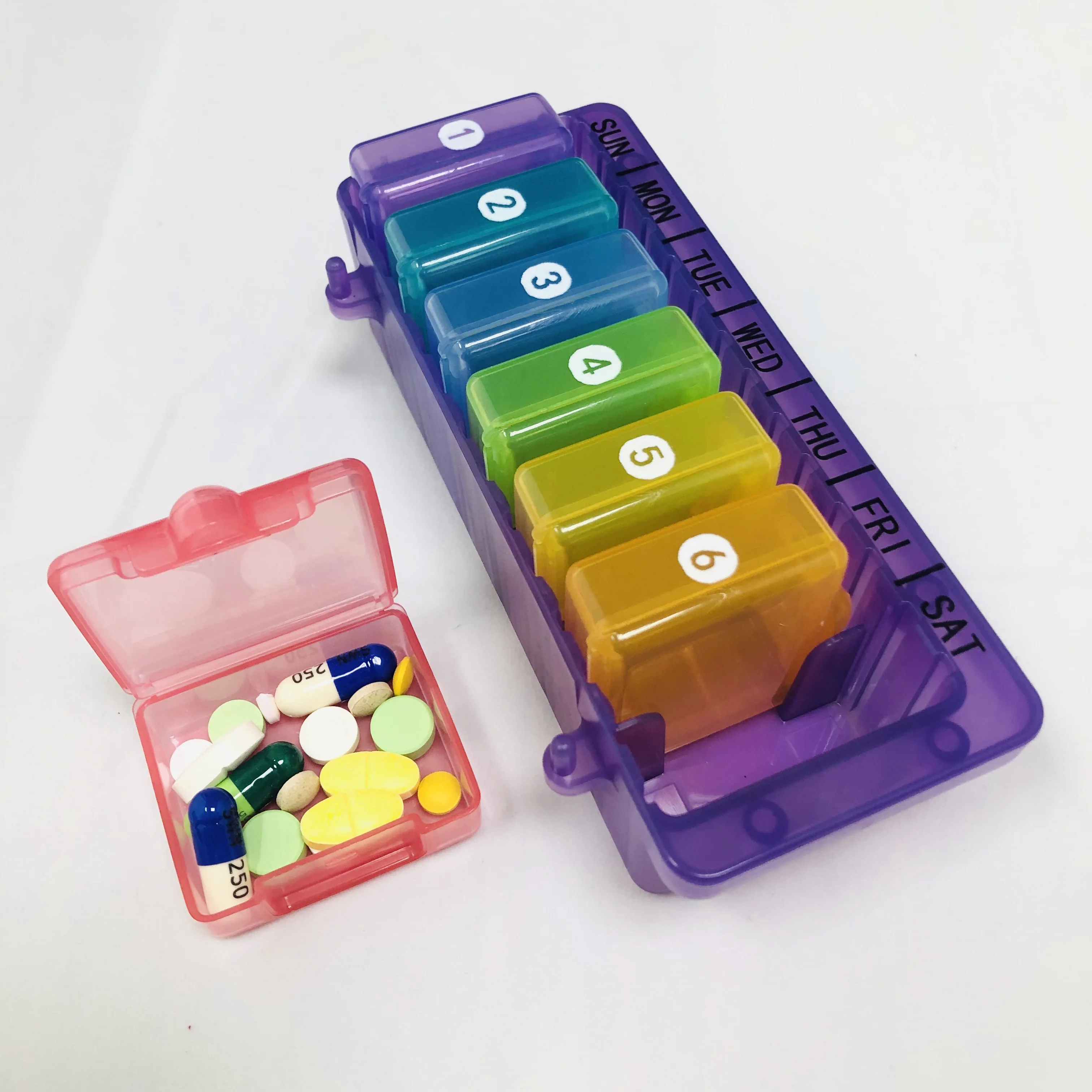 Portable Monthly Pill Organizer Box 28 Container With Pill Counter Tray