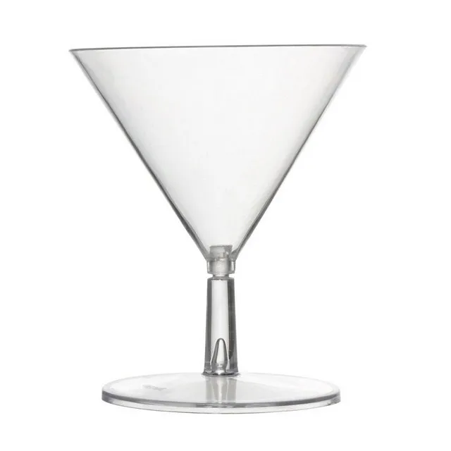 Clear 2 Pieces 2 oz Tiny Plastic Martini Glasses,Pack of 12