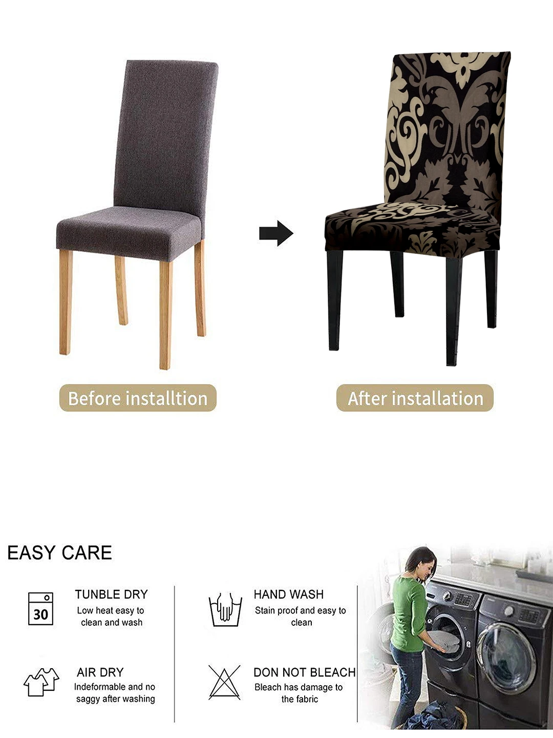 Buy Spandex Stretchable Chair Printed Cover For Dining Chair Leading Supplier and Manufacturer