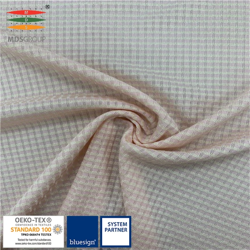 LIFE WEAR/SPORTSWEAR SOFT 4*4 RIB 100% POLYESTER HYDROPHILIC CIRCULAR KNIT CHECK JACQUARD