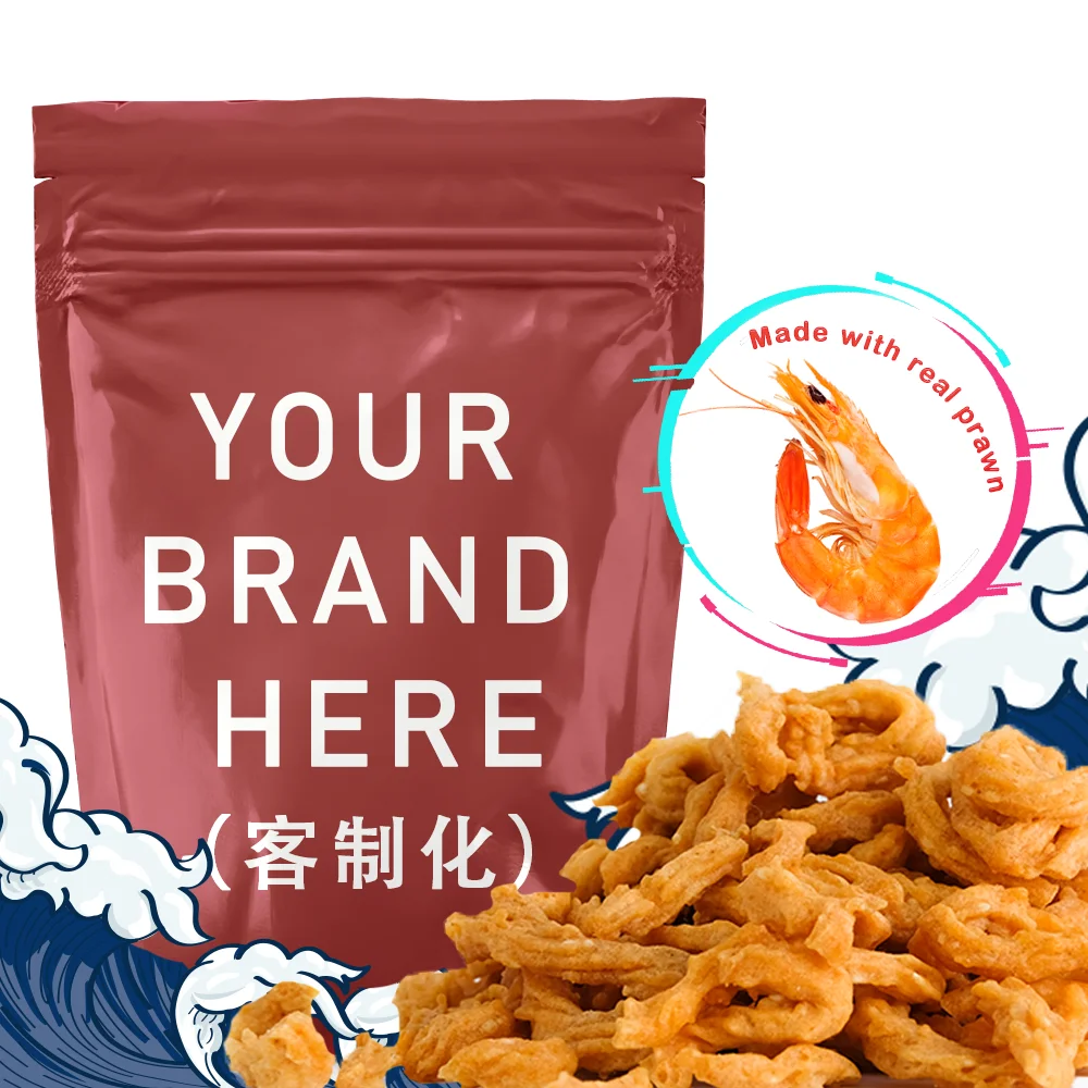 
No Spicy HALAL Mild Ocean Flavor Prawn Muruku Customized Seafood Murukku Kerupuk Keropok Udang Shrimp Crackers Kid Snack 