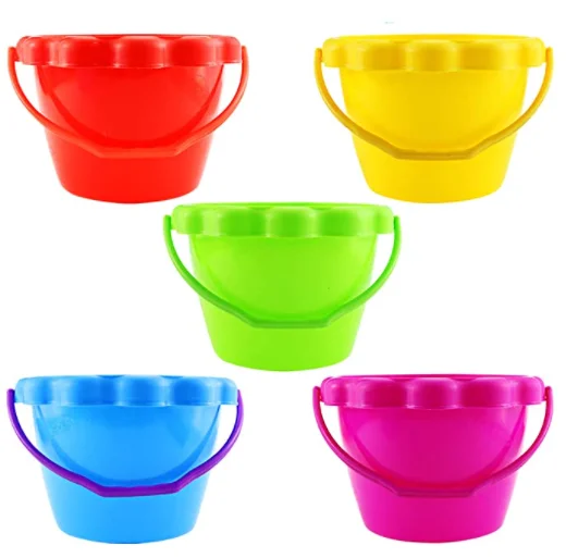 Custom Size Plastic Beach Sand Pails and Sand Shovels Plastic Beach Bucket Set for Kids in Summer Outdoor Activities