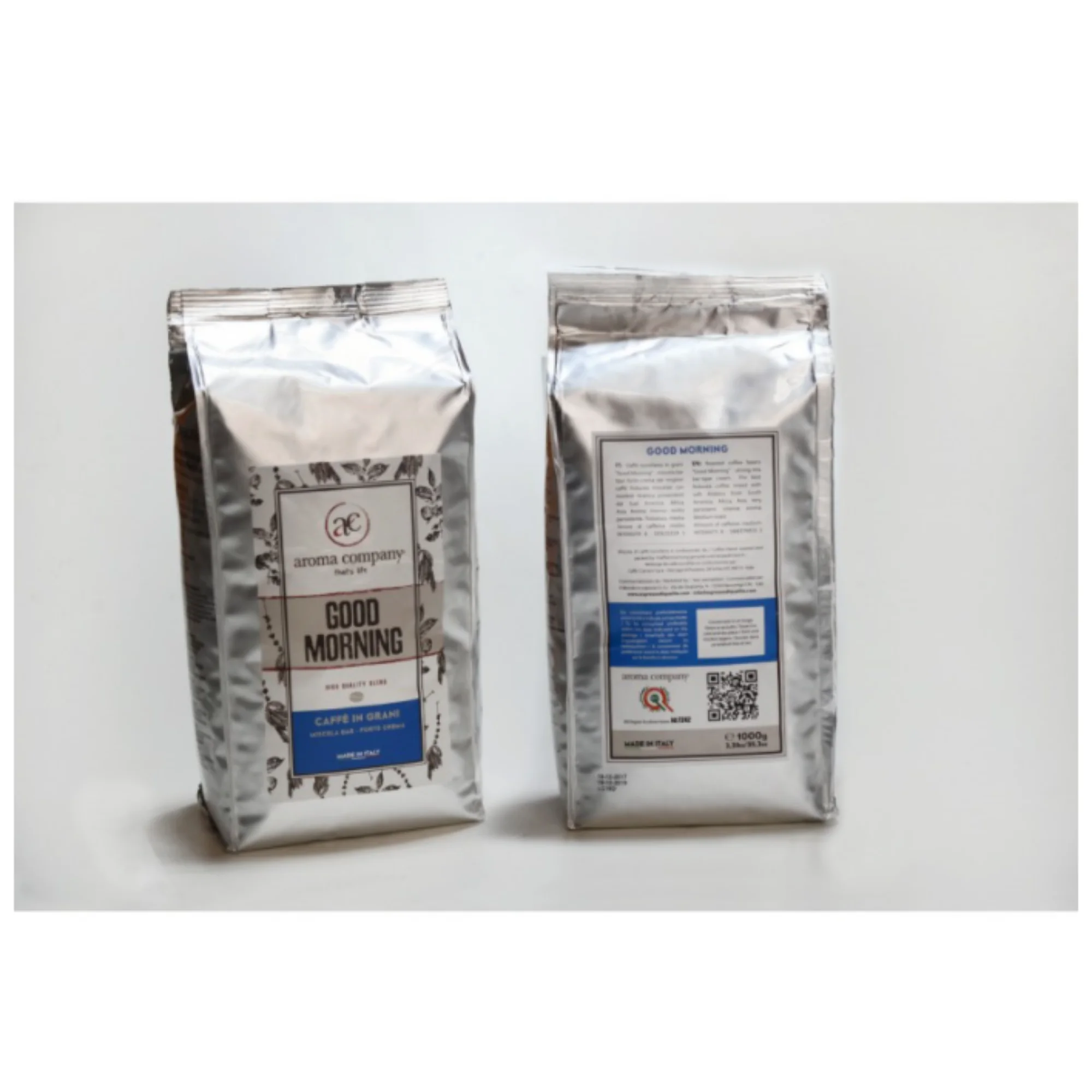 
Italian Espresso Good Morning Whole Beans Roasted Coffee Best Blend from South America Creamy and Smooth taste - 1000gr 