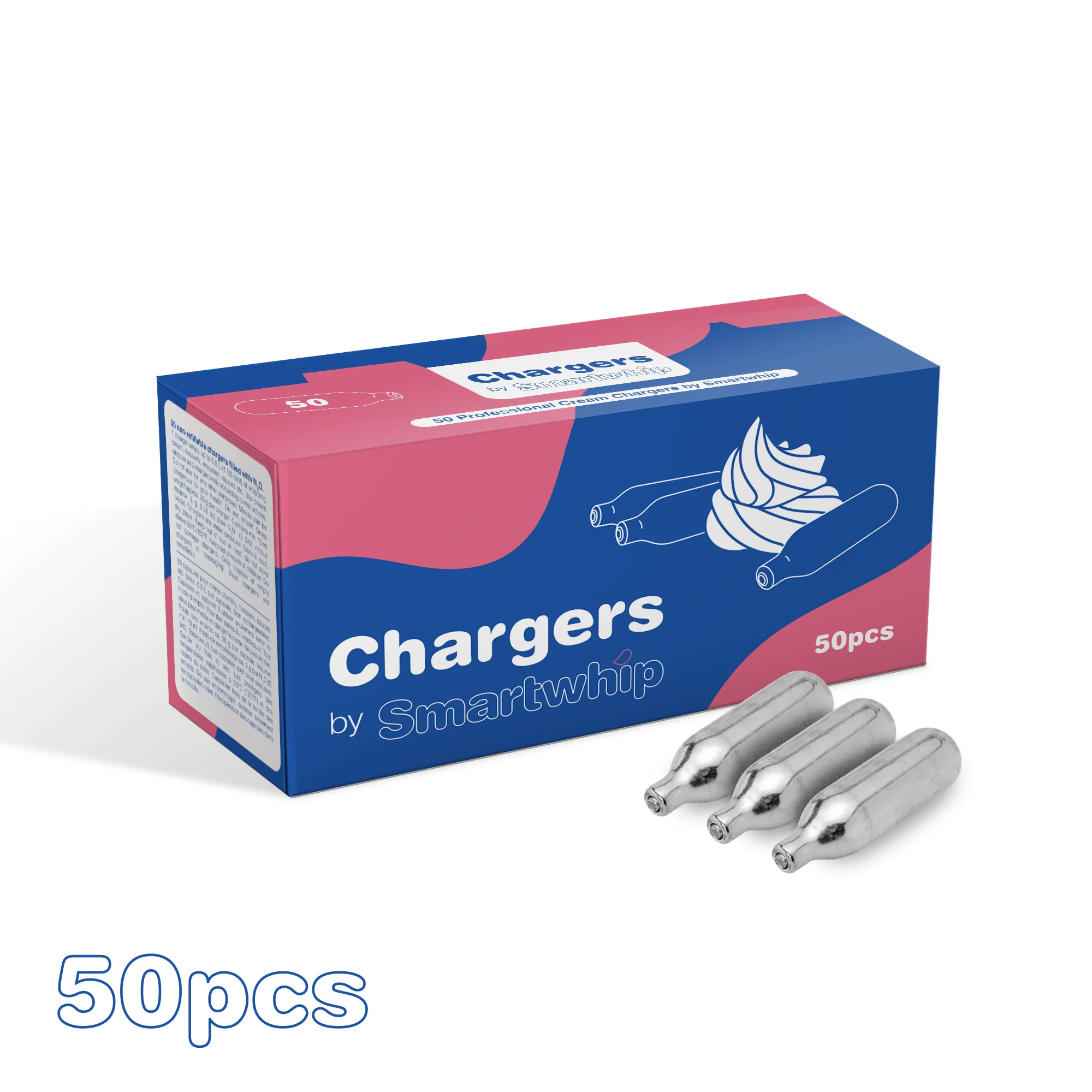 Сертифицированное качество, 8 г, заряжающее устройство для взбитых сливок N2O с оксидом азота, упаковка из 50 штук