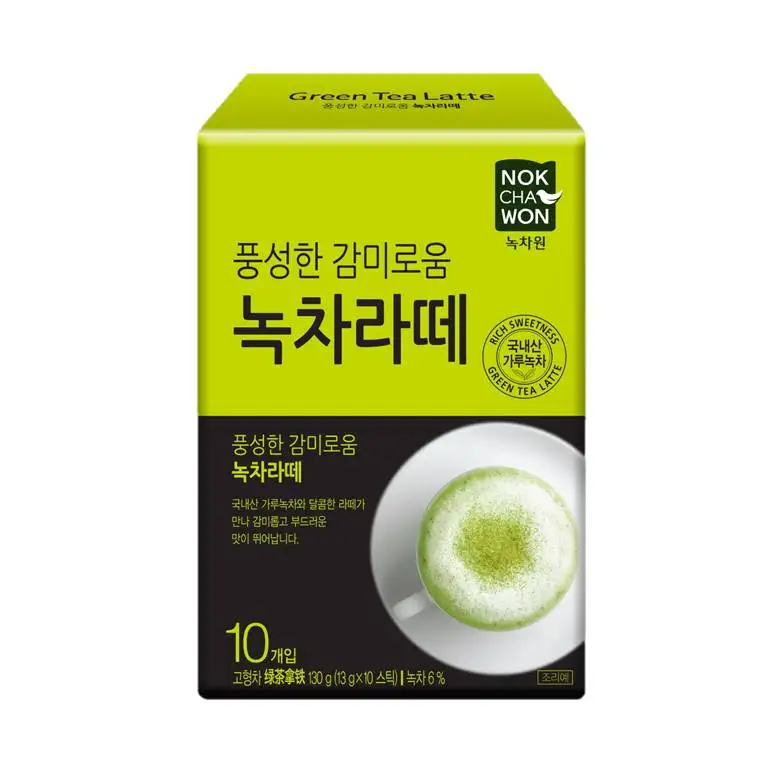 Корейский Премиум зеленый чай латте порошок/Удобный домашний напиток/сладкий и кремовый холодный зеленый чай латте порошок 10 палочек