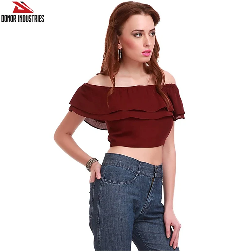 Unique Design Short Sleeve Crop Top Shirt Customized Logo 2021 New Design Summer Women Crop Top