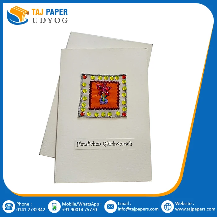 Handmade Cottan Paper New Year Christmas Festival Occassion Greeting Cards Custom Design High Quality Paper Greeting Cards