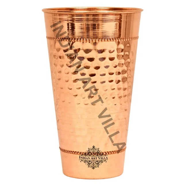 Handmade Hammered Pure Copper Glass For Drinking Purpose Copper Water Glass Tumbler At Wholesale Price