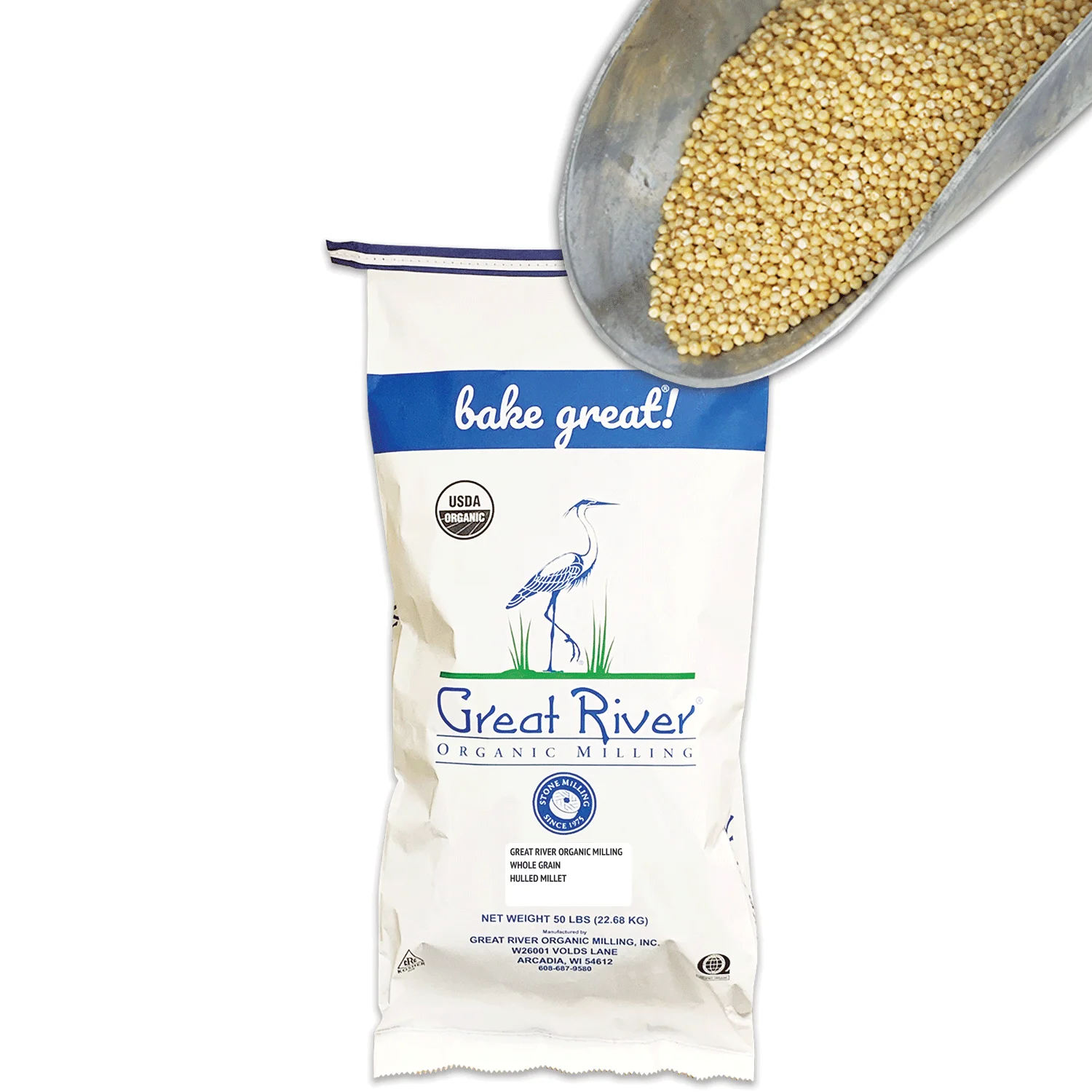 Большая речная Органическая фрезеровка, большая речная Органическая цельная кукуруза, 50 фунтов (в упаковке 1) Желтая Кукуруза с длинным зерном