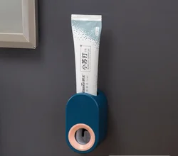 Wholesale Wall Mount Hands Free Squeezer Automatic Toothpaste Dispenser toothbrush holder set for Bathroom simple style