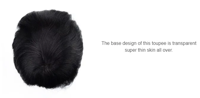
0.03mm/0.05mm Poly Skin Base Toupee Hair Replacement Thin Skin Human Hair Toupee For Mens 