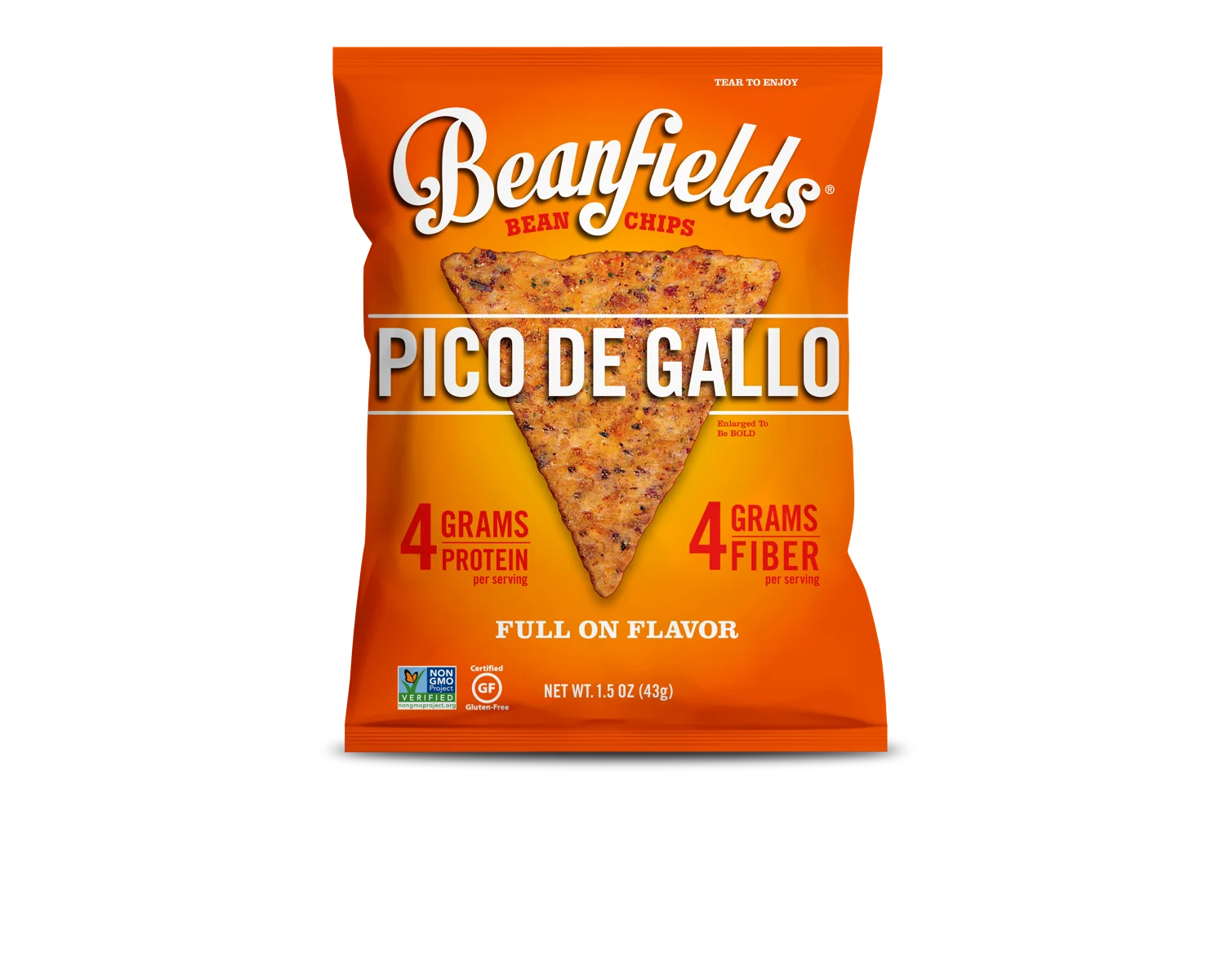 
Bean Chips Beanfields Pico De Gallo Vegan Bean Chips 1.5oz Case Made IN USA 