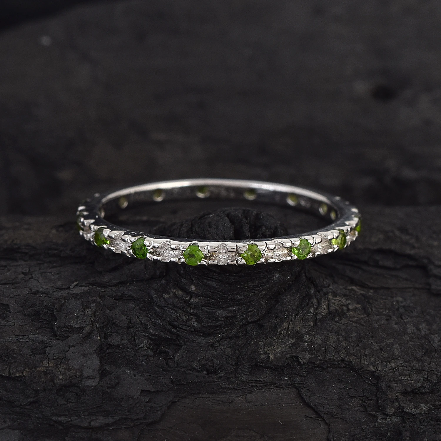Круглые драгоценные каменные Обручальные Кольца На заказ женские кубического циркония кольцо вечности 925 стерлингового серебра белые опаловые Band ювелирное изделие для помолвки