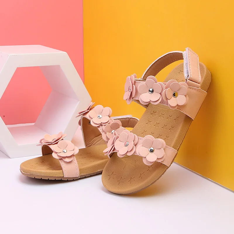 New  soft bottom sandals student flower children sandals girls flowers sandals