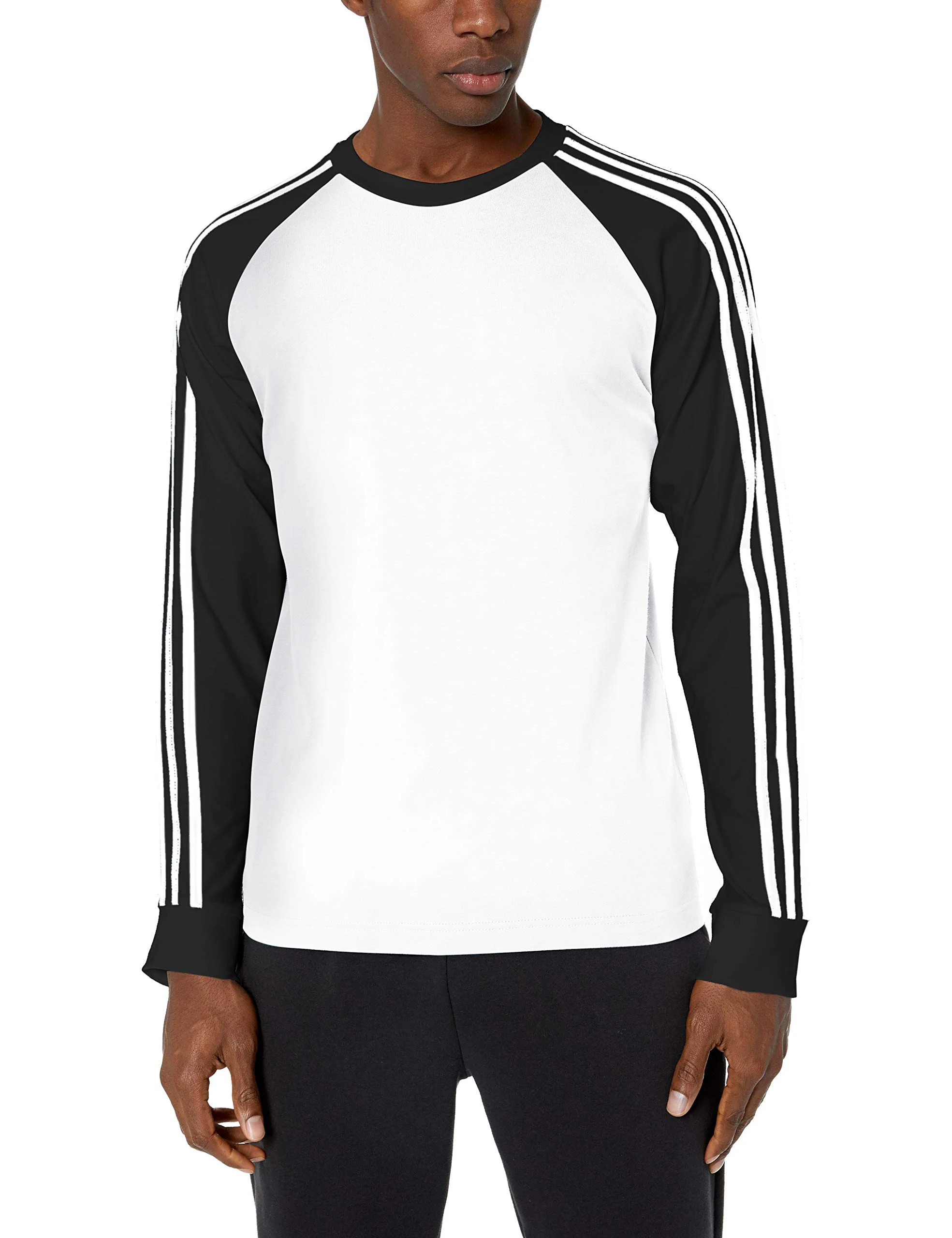 Мужская футболка с длинным рукавом и 3 полосками