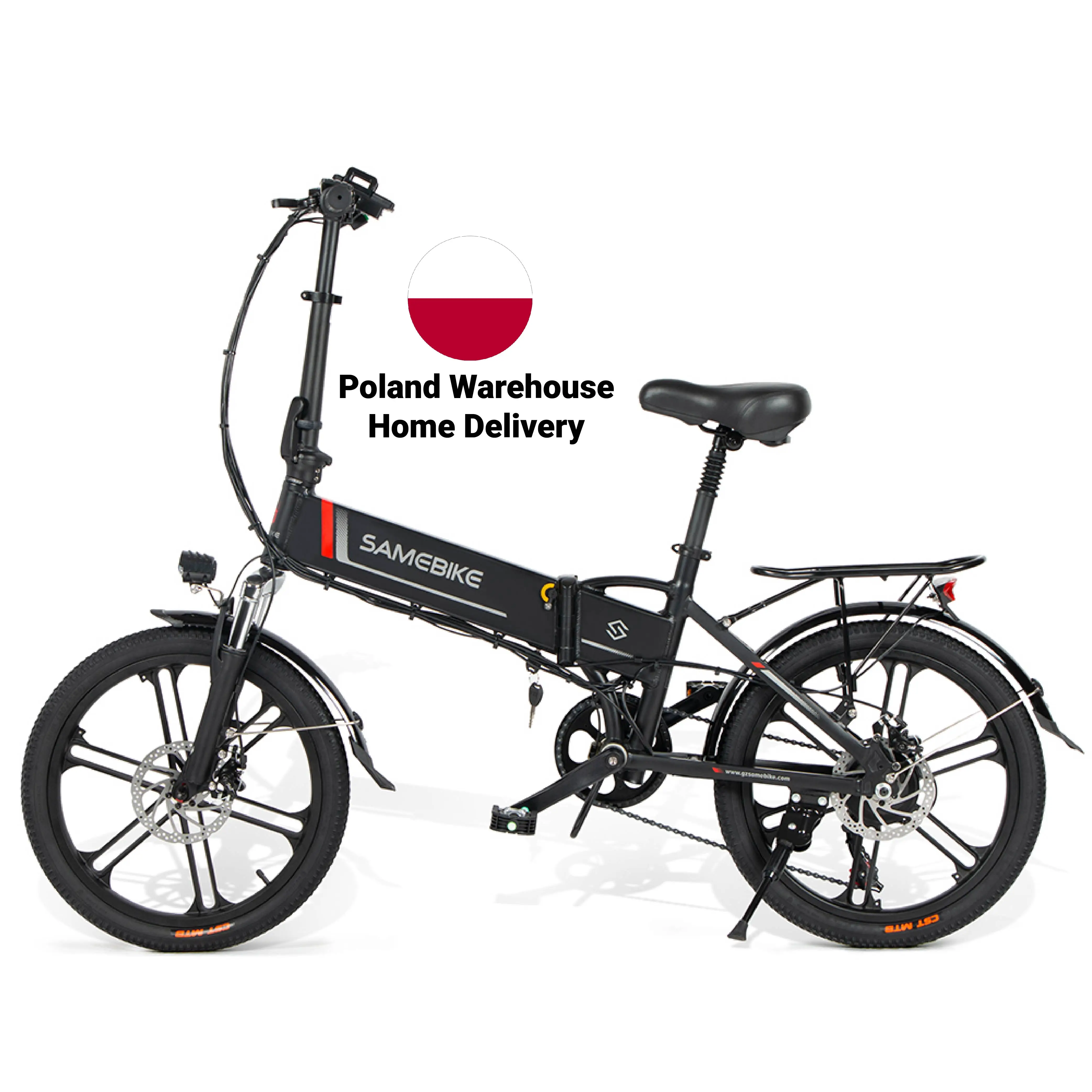 Poland EU Warehouse Aluminum Alloy Folding Foldable Fat E-bicycle E-bike Electric Bike 350W 48V Max Speed Power