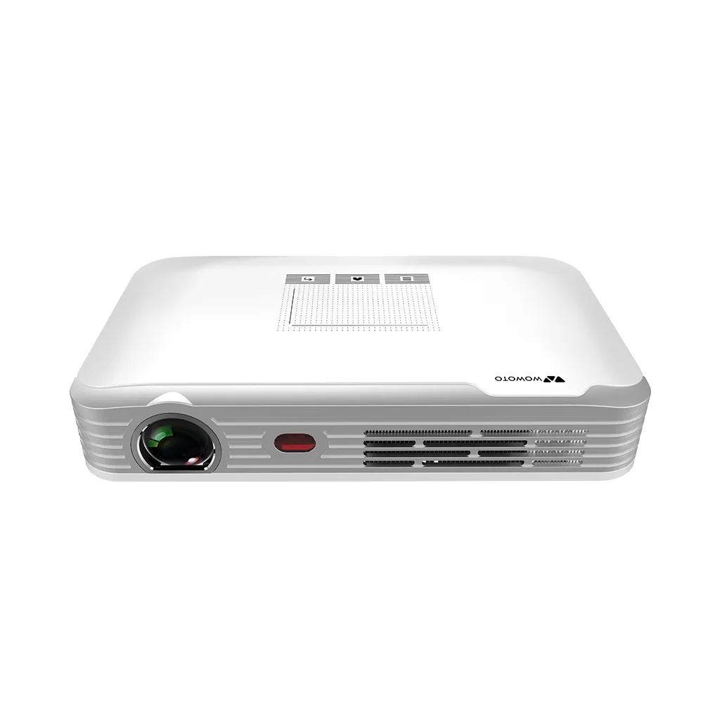 WOWOTO Projector 2000 Lumens Led DLP 3D 4K Smart Video Battery Powered 1080P Home Theater Android Beam Projector