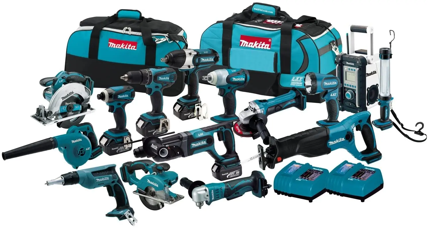 Complete Makitas XT1500 18-Volt LXT Lithium-Ion Cordless 15-Piece Combo Kit