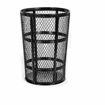 BLACK HIGH QUALITY GALVANIZED TRASH GARBAGE CANS GALVANIZED IRON TRASH GARBAGE CANS SIMPLE TRASH GARBAGE CANS