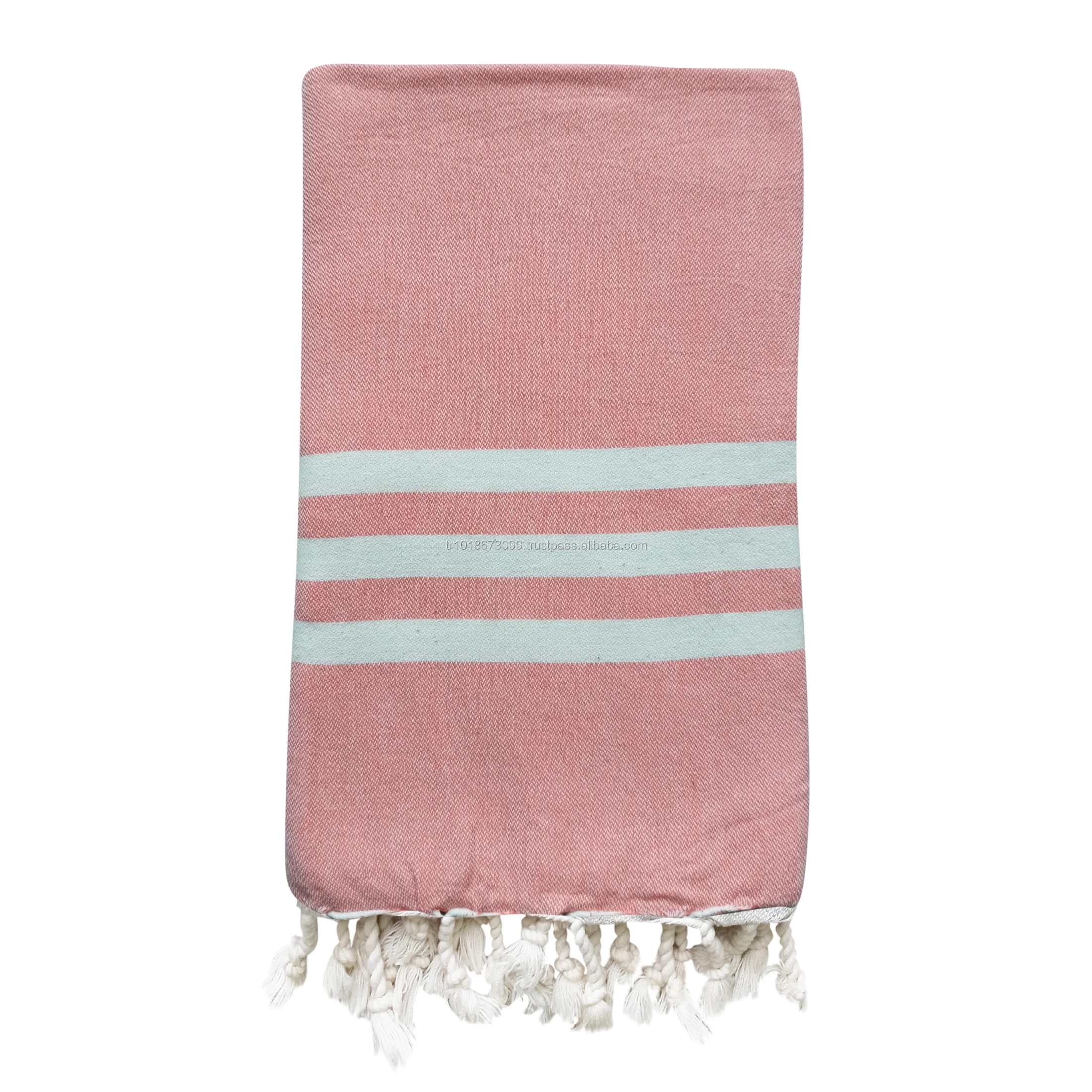 Wool Cotton Blend Turkish towel throw, beach blanket, pestemal, hammam - Dark Gray