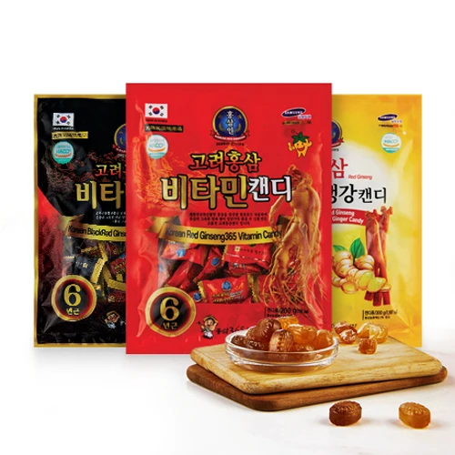 Korea Geumsan Vitamin 6 Year Panax Black Ginseng Root Extract Containing Candy (300g Bag)